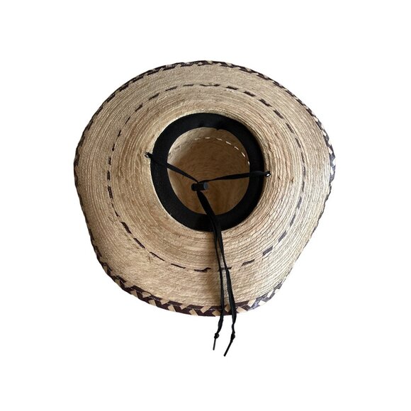 Wide Brim Straw Cowboy Hat Adjustable Chin Strap Western Lightweight Unisex - Picture 5 of 6